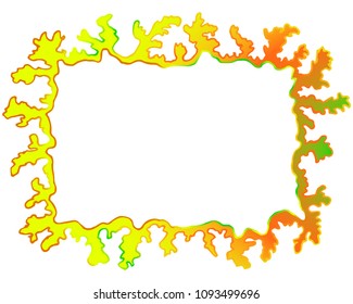Coral frame undersea world gradient hand drawn