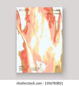 Coral gold marble luxurious texture paint artistic, wedding invitation design. Decorative pink golden splash fluid on white background, vector Illustration. Trendy template vector Cover Flyer Poster 