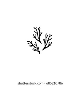 Coral, hand drawn illustration, vector 