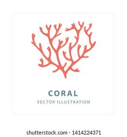 Coral. Hand drawn coral vector illustration. Living Coral. Part of set.