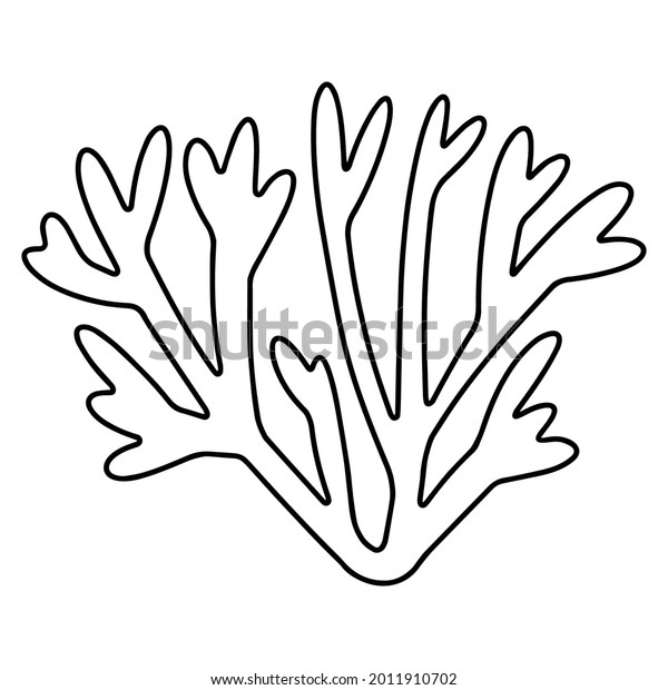 Coral Handdrawn Coloring Page Kids Vector Stock Vector (Royalty Free ...