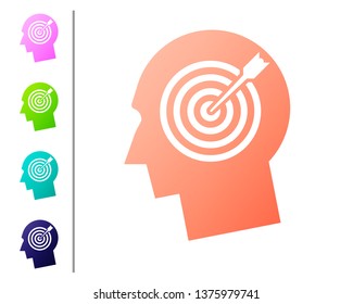 Coral Head hunting concept icon isolated on white background. Business target or Employment sign. Human resource and recruitment for business. Set color icons. Vector Illustration