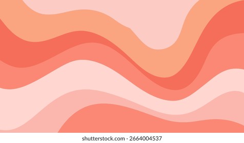Los tonos coral crean un patrón de ondas fluidas en un diseño de gradiente suave