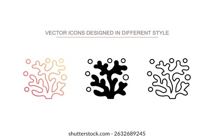Korallensymboldesign mit weißem Hintergrund - Stockgrafik