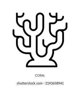 coral icon. Line Art Style Design Isolated On White Background