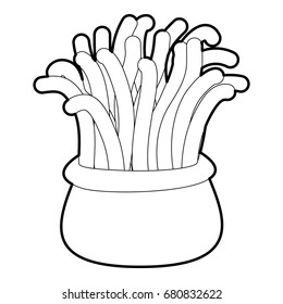 Coral icon in outline style isolated on white vector illustration