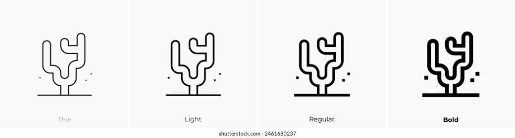 coral icon. Thin, Light Regular And Bold style design isolated on white background