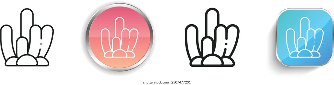 coral icon. Thin Linear, Regular and Button Style Design Isolated On White Background