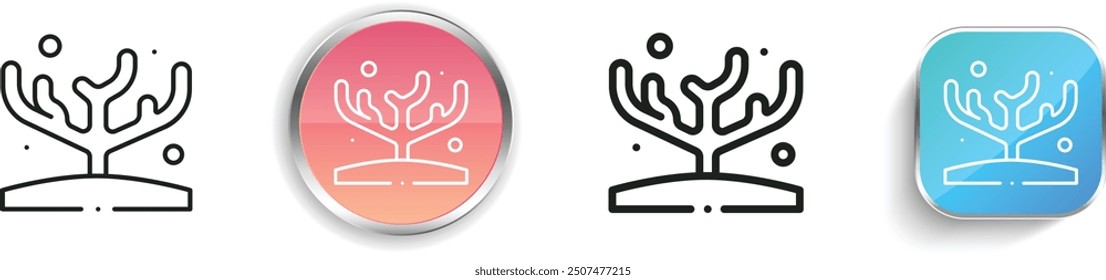coral icon. Thin Linear, Regular and Button Style Design Isolated On White Background