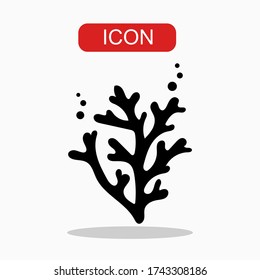 Coral Icon Vector. Flat Vector Illustration In Black On White Background. EPS.