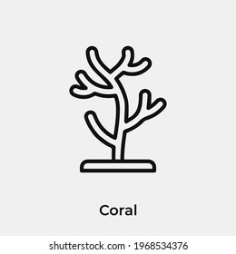 coral icon vector. Linear style sign for mobile concept and web design. coral symbol illustration. Pixel vector graphics - Vector.