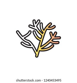 coral icon vector with shadow style. diving icon