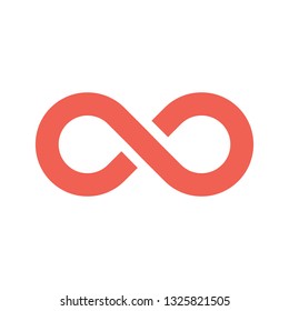 Coral infinity vector symbol illustration on white background. Infinit loop vector web sign
