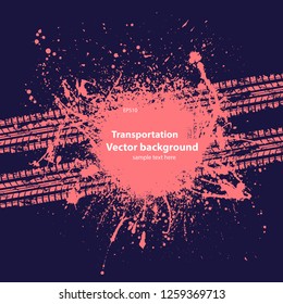 Coral ink splash with sample text on dark background