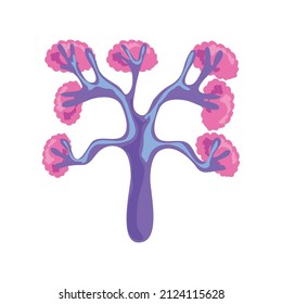 coral aislado de forma plana sobre fondo blanco
