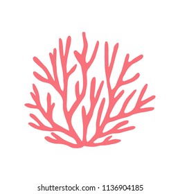 coral isolated hand drawing. vector on white background. marine animal.