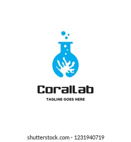 coral lab logo icon vector