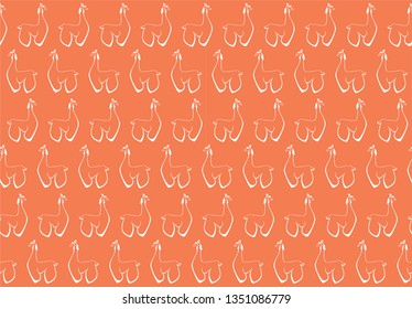 Coral lama pattern vector background