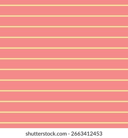 Coral and light yellow medium horizontal stripe seamless pattern background