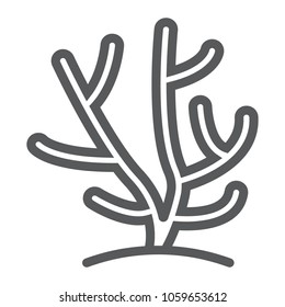 Coral line icon, ocean and underwater, tropical sign vector graphics, a linear pattern on a white background, eps 10.