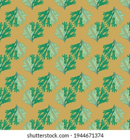 Coral lobsters sealife seamless vector repeat pattern 