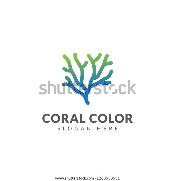 Coral logo,\
coral color logo vector design\
template