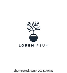 Coral Logo Design Template. Underwater tropical life icon.