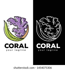 coral logo design - vector illustration