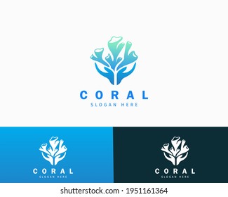 coral logo icon creative design vector