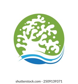 Coral logo icon design template flat vector