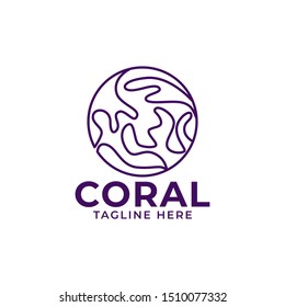 Coral Logo Icon Design Vector Template