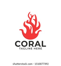 Coral Logo Icon Design Vector Template