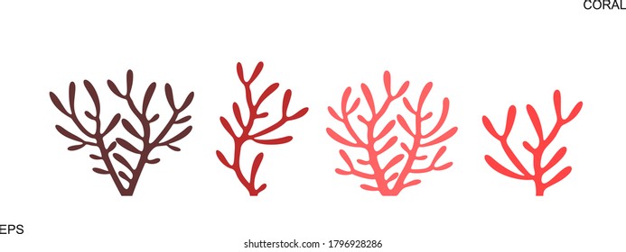 Coral logo. Isolated coral on white background