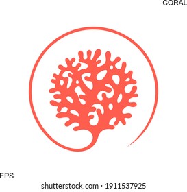 Coral logo. Isolated coral on white background