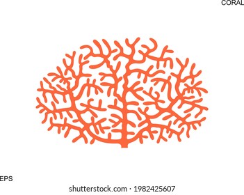 Logo de Coral. Corales aislados sobre fondo blanco