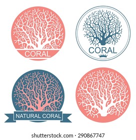 Coral logo. Isolated coral on white background. EPS 10. Vector illustration