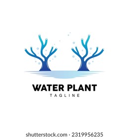 Coral Logo, Marine Plant Design Place Marine Animal, Seaweed Sea Vector