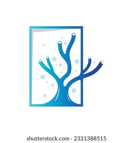 Coral Logo, Marine Plant Design Place Marine Animal, Seaweed Sea Vector