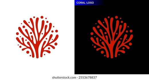 Coral logo. Undersea life. Icon symbol design template EPS 10