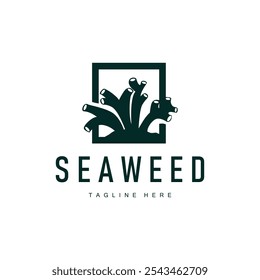 coral logo underwater seaweed plant simple template design marine decoration