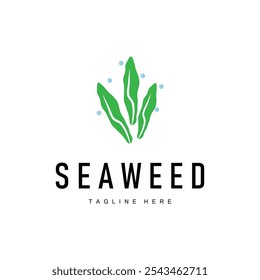 coral logo underwater seaweed plant simple template design marine decoration