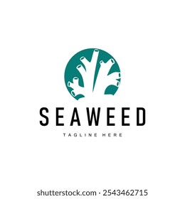 logotipo de coral planta de algas marinhas subaquáticas modelo simples decoração marinha