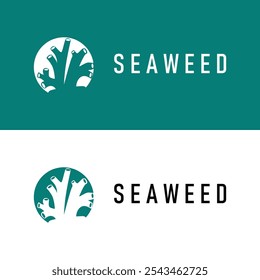 coral logo underwater seaweed plant simple template design marine decoration