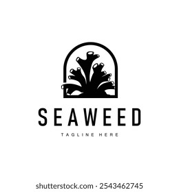 coral logo underwater seaweed plant simple template design marine decoration
