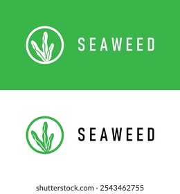 coral logo underwater seaweed plant simple template design marine decoration