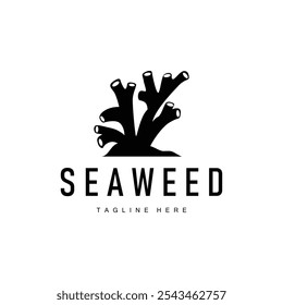 coral logo underwater seaweed plant simple template design marine decoration