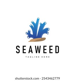 coral logo underwater seaweed plant simple template design marine decoration