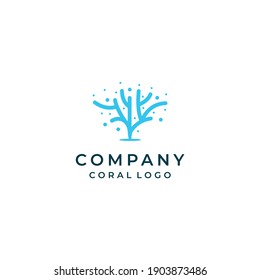 coral logo vector modern simple design with aquas color