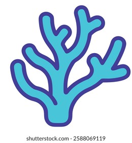 Coral marine life icon illustration