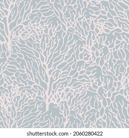 Coral marine seamless pattern. Gentle colors.